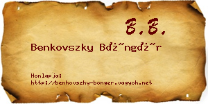 Benkovszky Böngér névjegykártya
